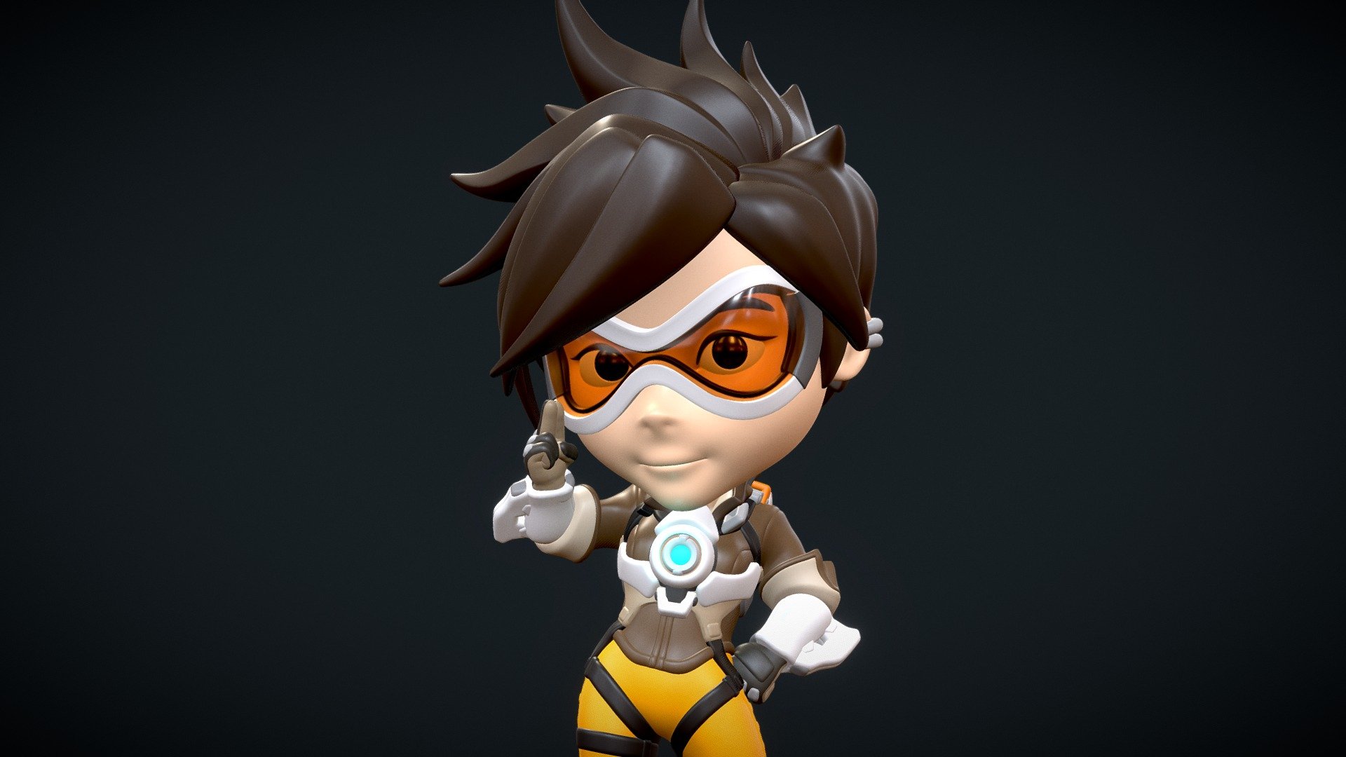 statue figure video game digital pattern 3D printing Overwatch Tracer Lifesize Head Sculpt 3D Print STL Files Download files