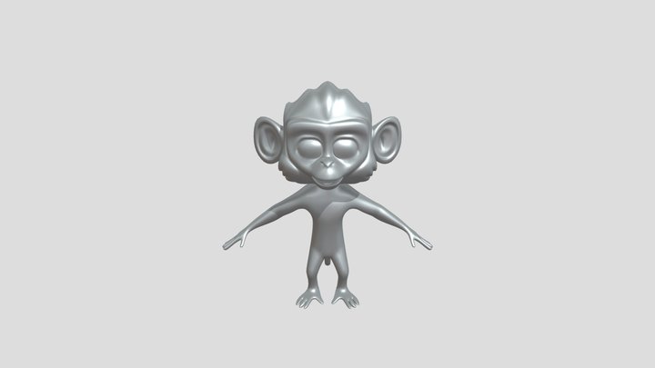 Cartoon monkey character 5 finger 3D Model