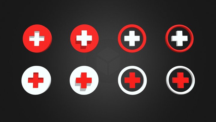 Medic / Red Cross / First Aid Logo 3D Model