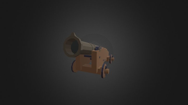 Cannon and Naval Truck Carriage - Low Poly 3D Model