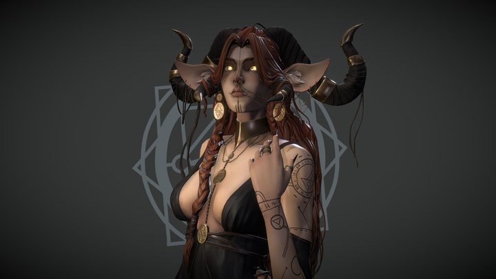Ceridwen - Faun Sourceress 3D Model