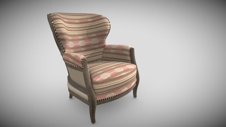 SAM MOORE Calhoun Chair Biege 3D Model