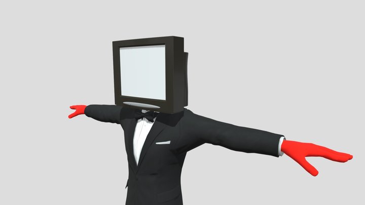 TV Man Skibidi Toilet (analogue of Cameraman) 3D Model