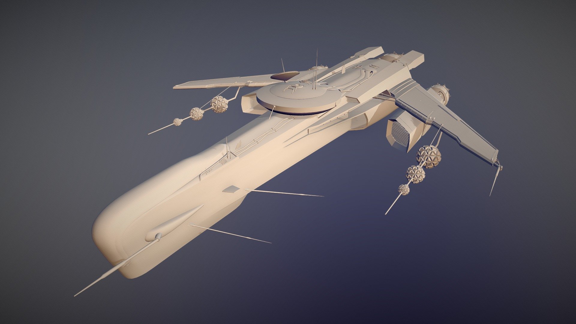 Sci-Fi Space Ship - 3D model by VicGonzalez (@vicgonzalez) [fd65412]