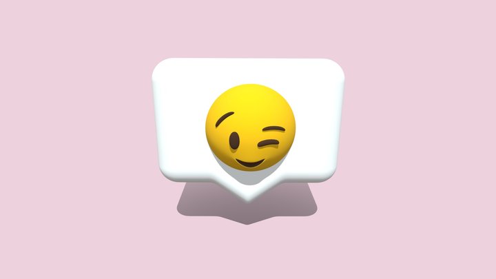 Winking face emoji 3D Model