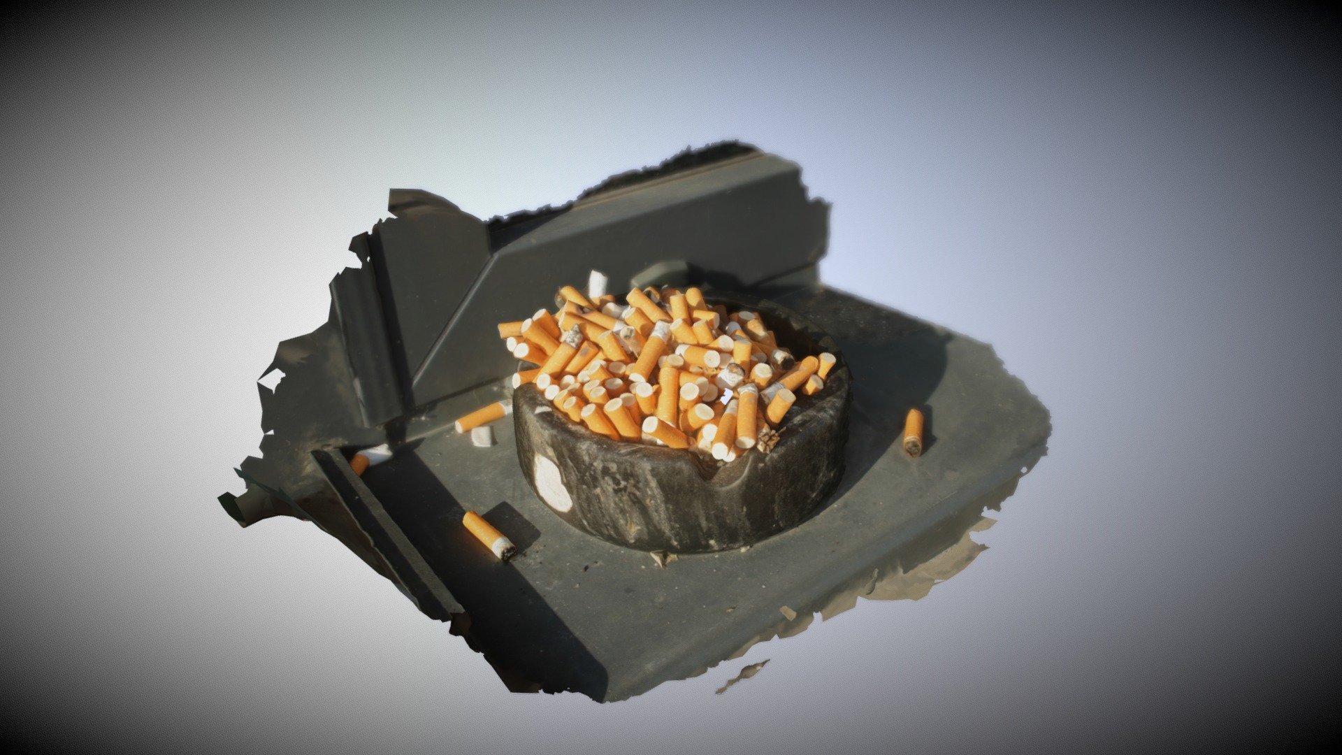 Fags in a tray