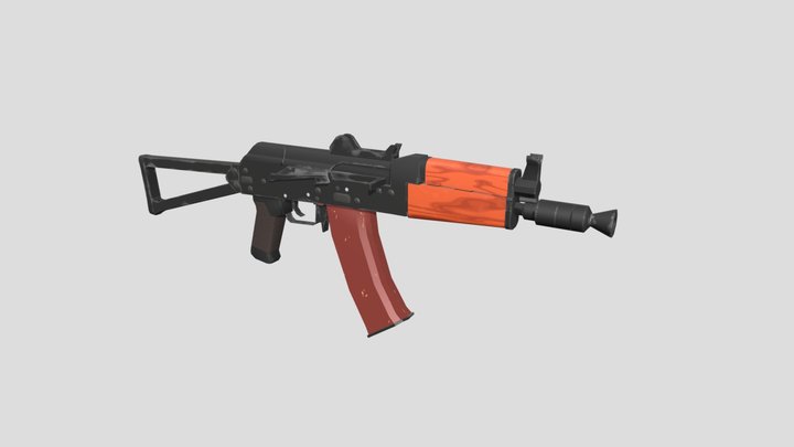 AKS 74U, very low poly (PBR) 3D Model