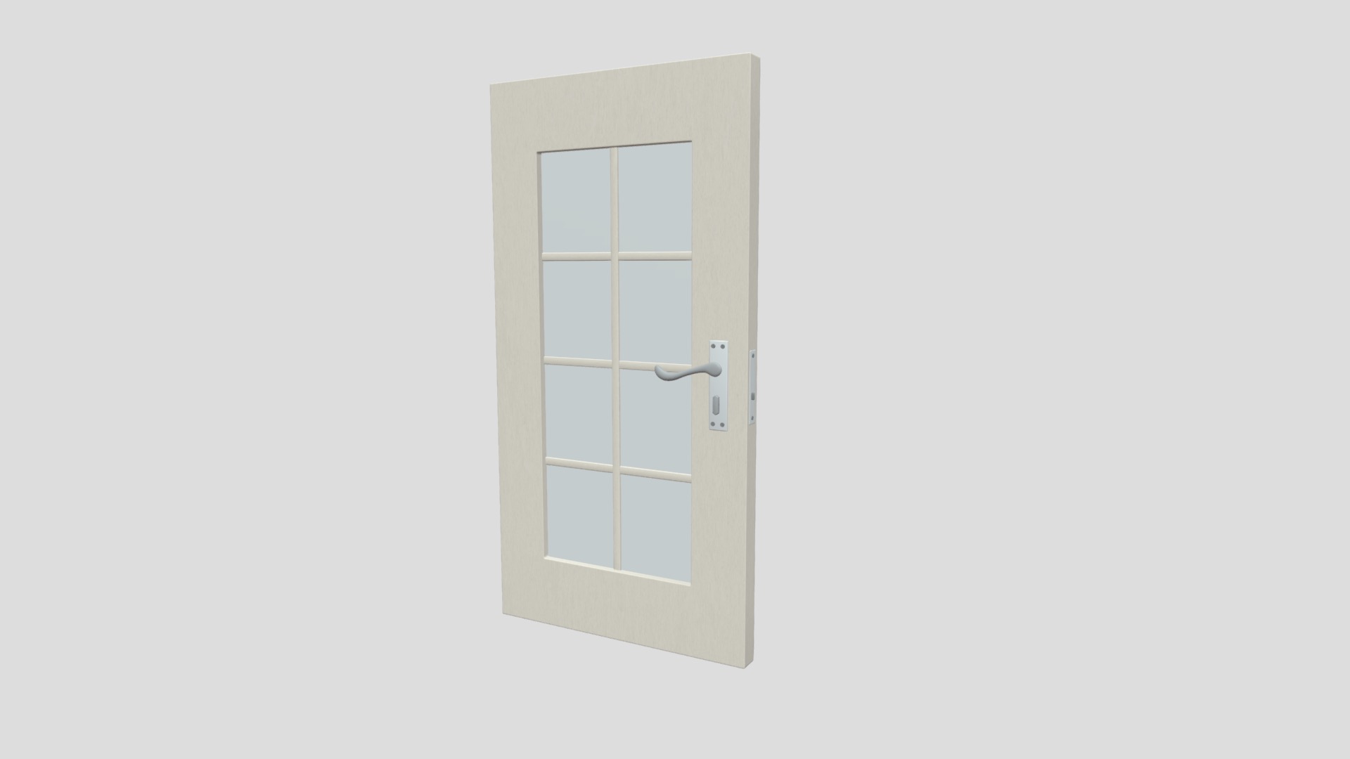 3D model 8 Panel Galss Door - This is a 3D model of the 8 Panel Galss Door. The 3D model is about a door with a handle.