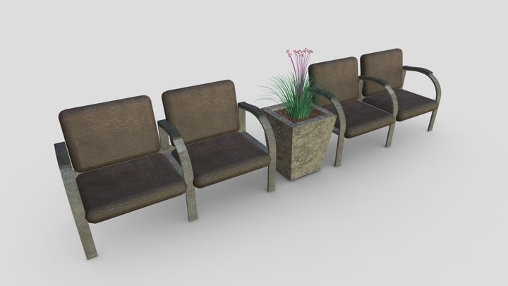 Waiting Room Chairs 3D Model