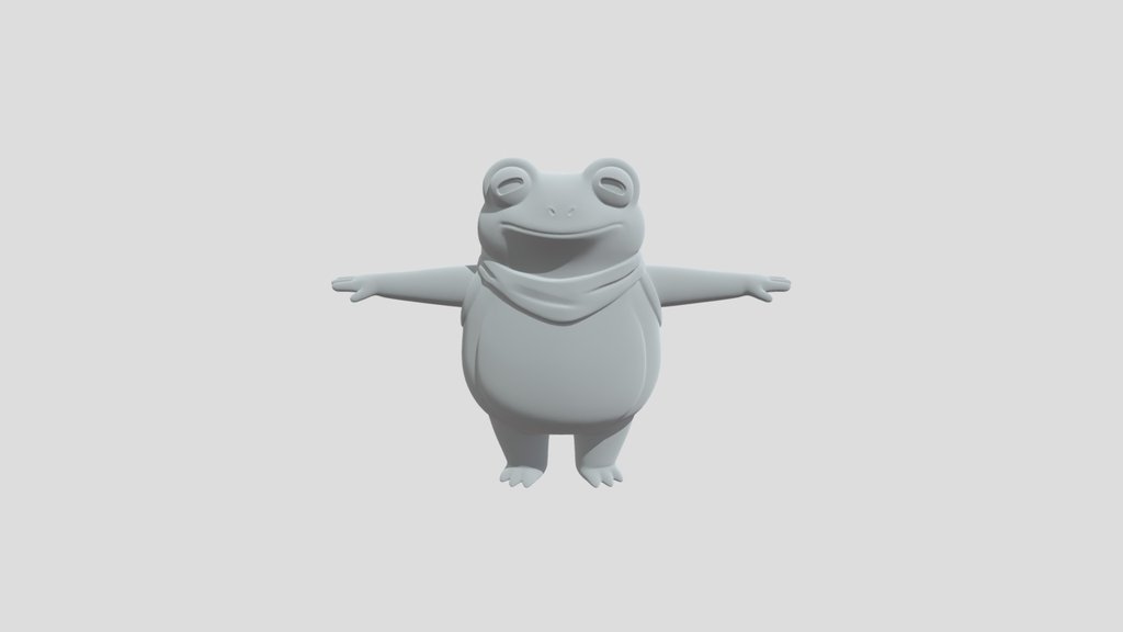 Open-armed Frog in an Orange Scarf