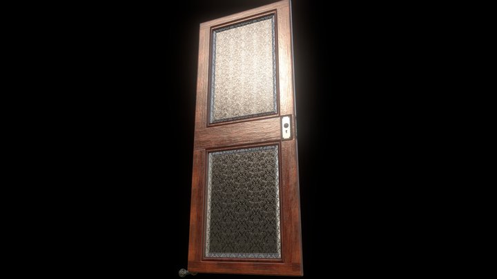Superfuntimes Low-Poly Patterned Windowed Door 3D Model