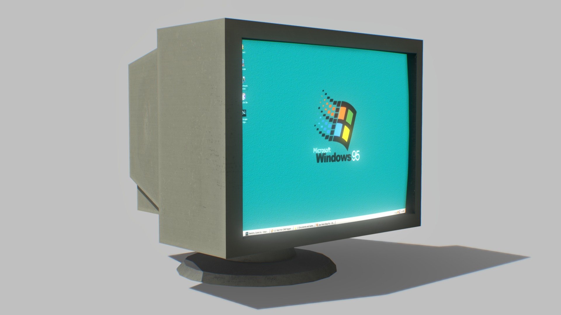 Nineties Obsolete Tower Pc Computer And Windows 95 Logo On, 44% OFF