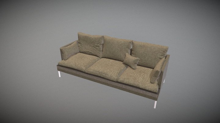 Modern Used Couch 3D Model