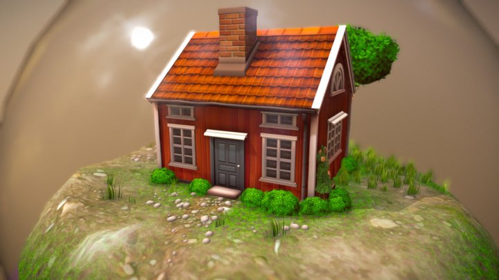 Little Red Cottage 3D Model