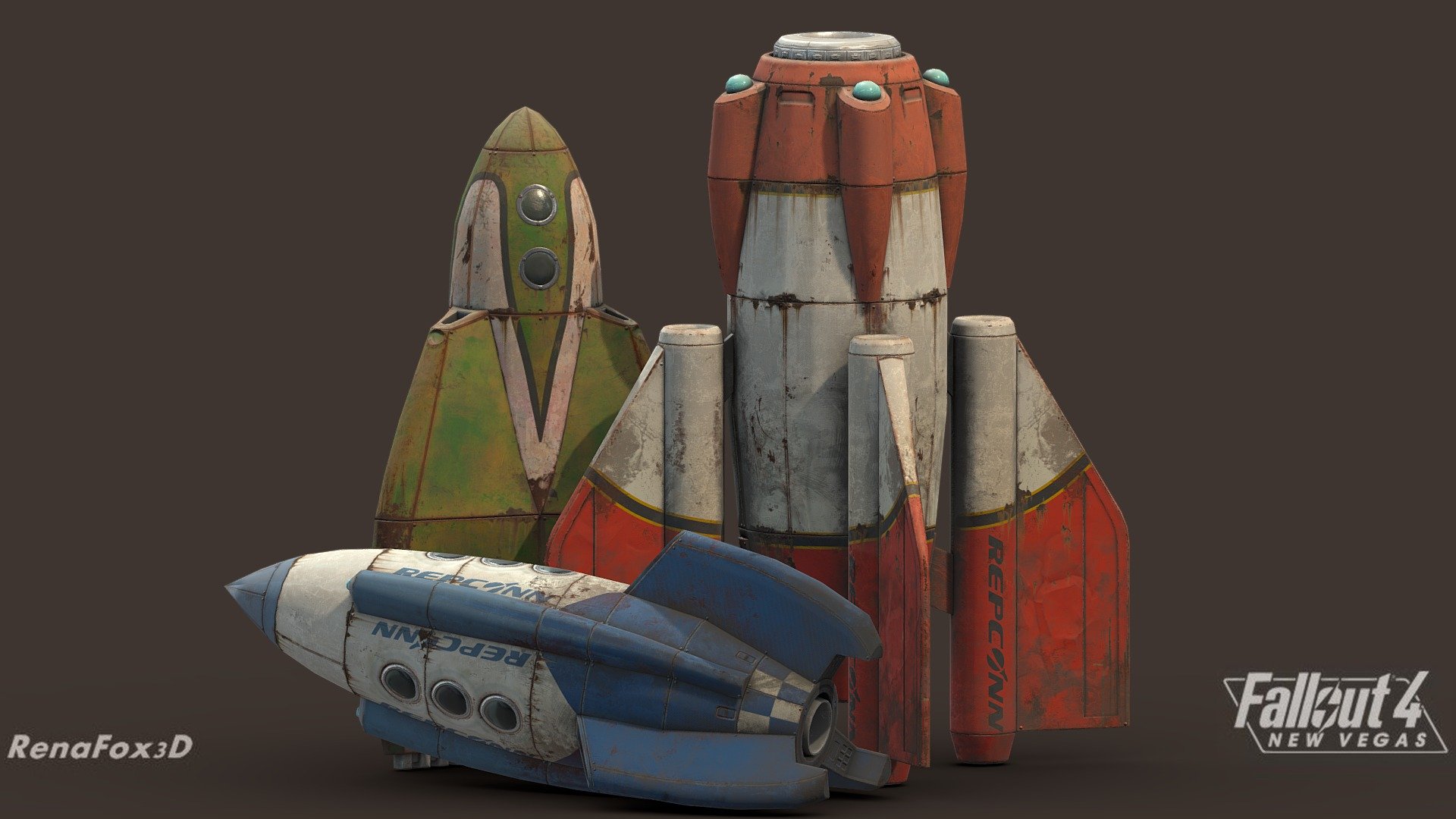Fallout 4 New Vegas Rockets 3D model by Renafox (kryik1023