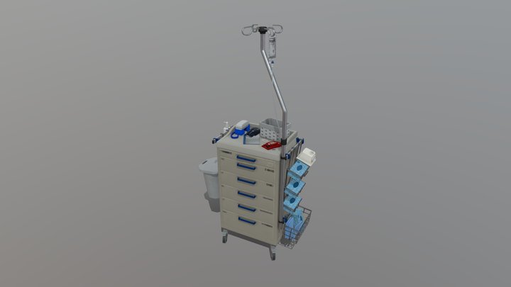 Crash Cart 3D Model