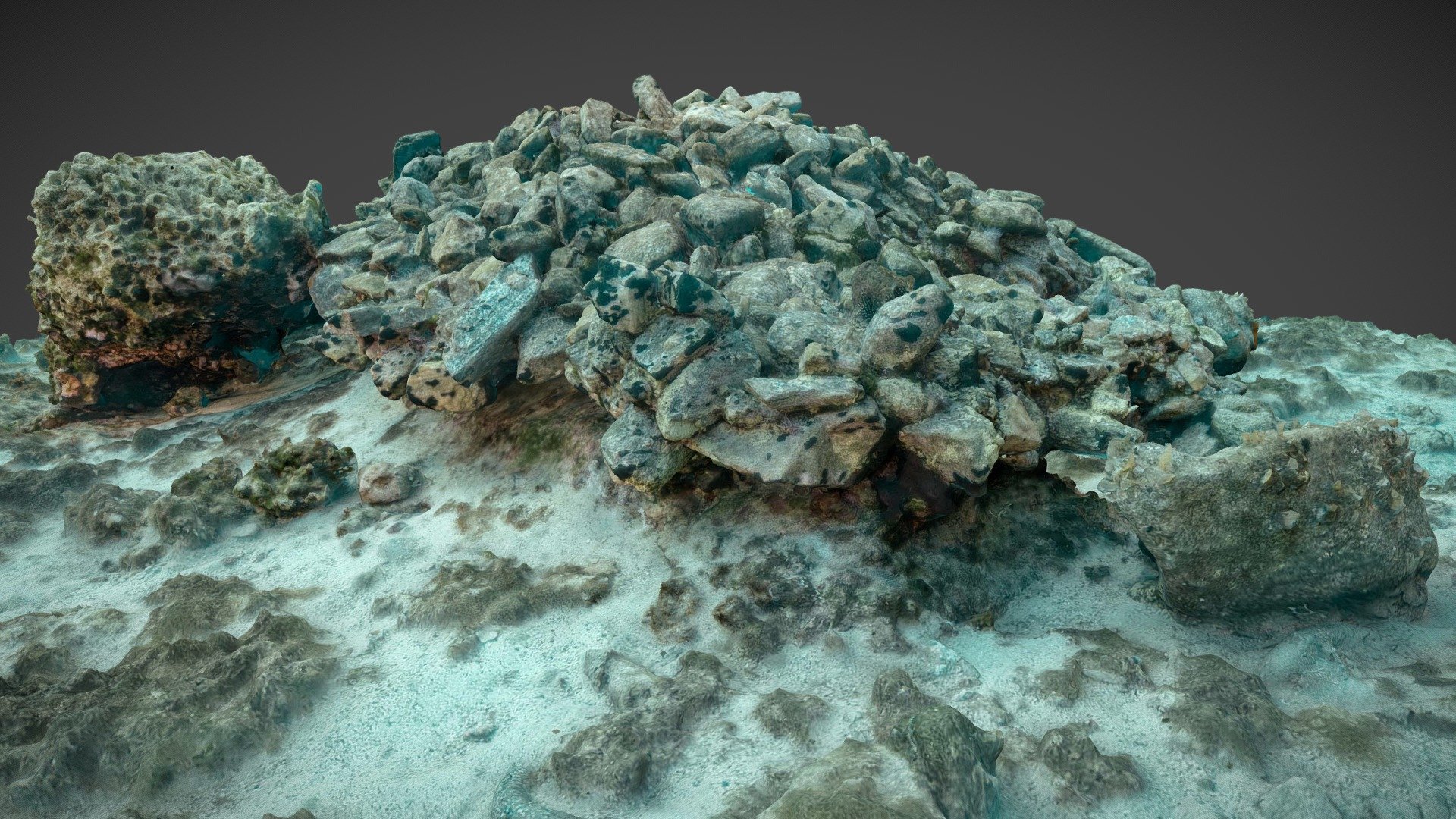 Ballast stones, Roman shipwreck, Hvar, Croatia 3D model by