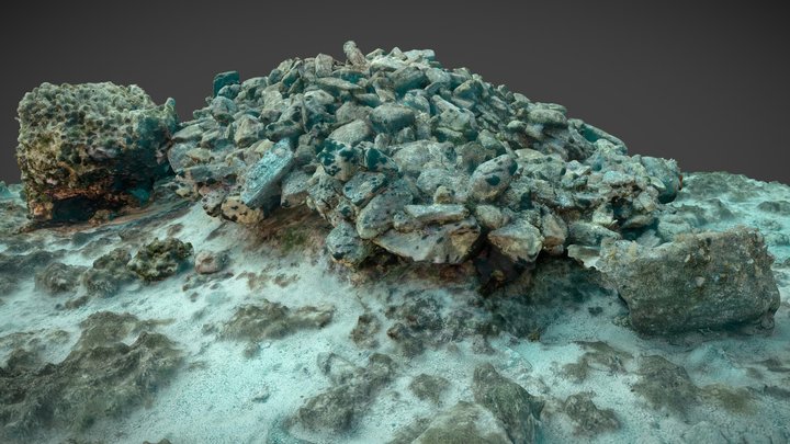 Ballast stones, Roman shipwreck, Hvar, Croatia 3D Model