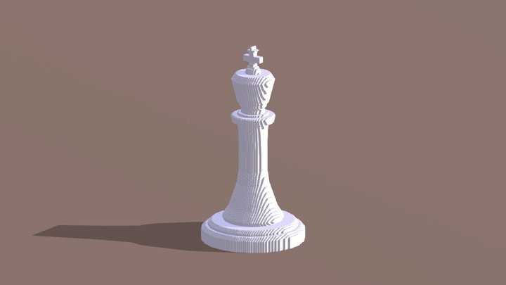 Blocky Chess Piece - King 3D Model