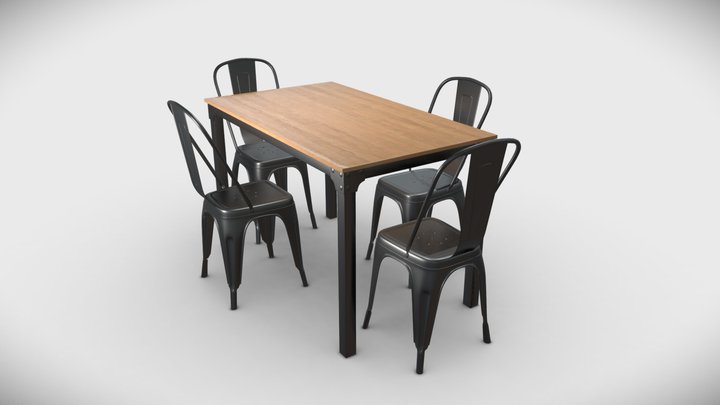 Dining Set / Exterior Table and Chair Set 3D Model