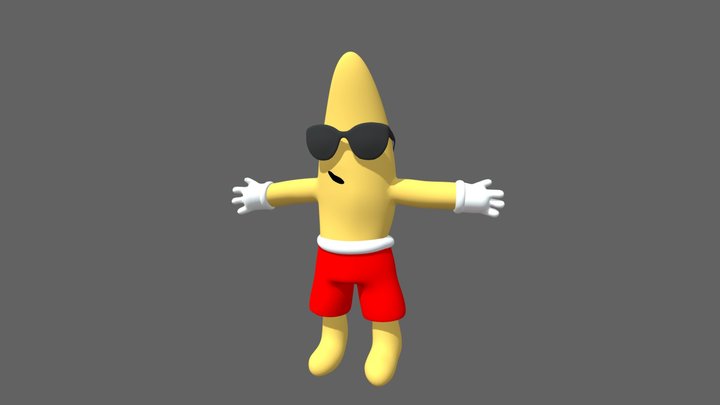 Banana in glasses 3D Model