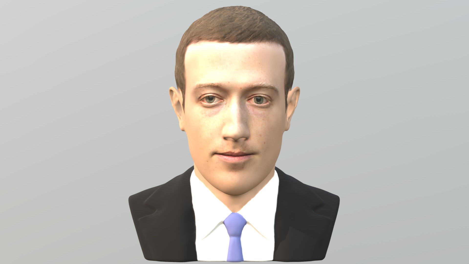 3D model Mark Zuckerberg bust full color 3D printing - This is a 3D model of the Mark Zuckerberg bust full color 3D printing. The 3D model is about a man in a suit.