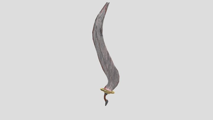 Stylized Curved Sword 3D Model