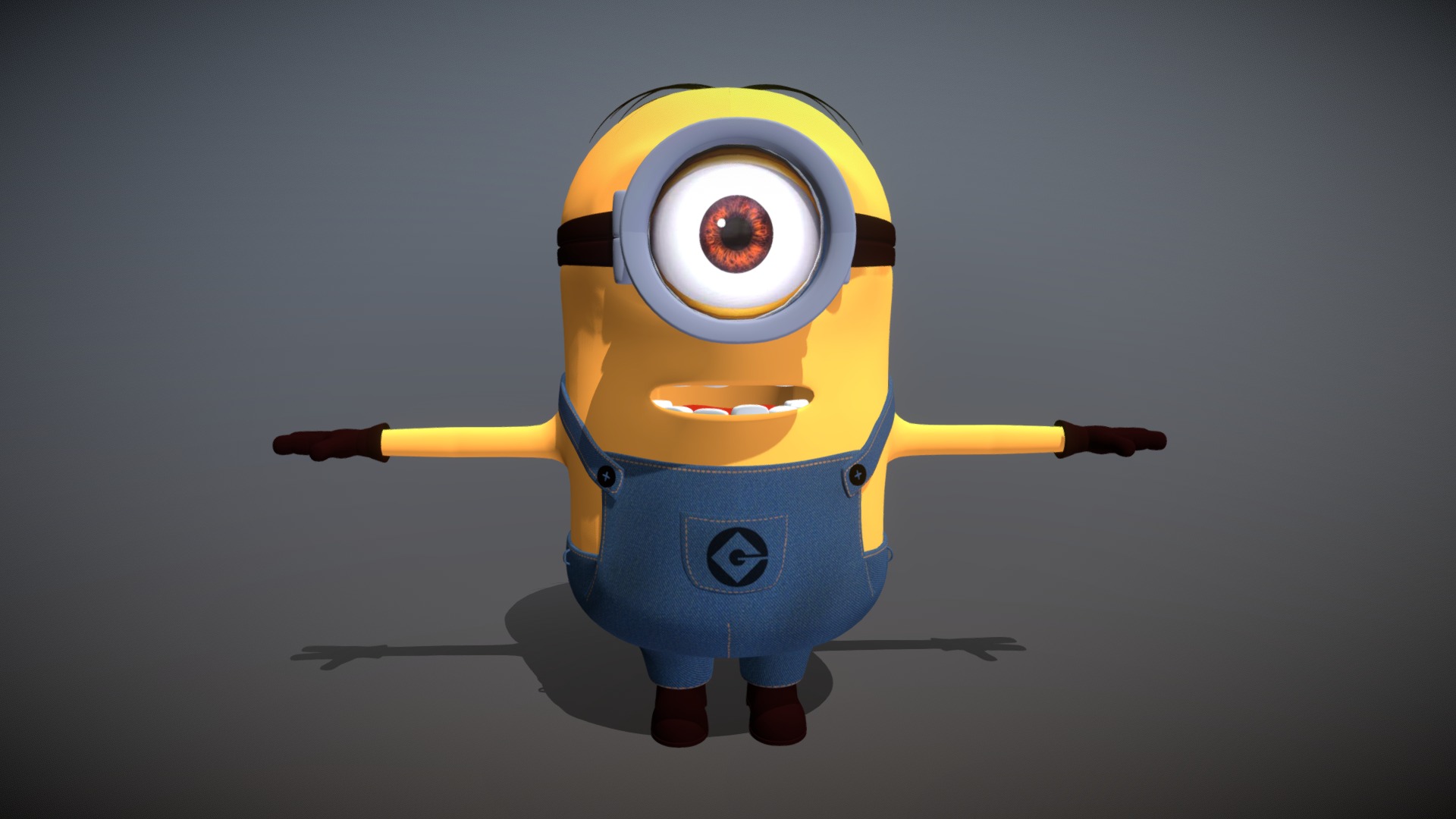3D model Minions_03 - This is a 3D model of the Minions_03. The 3D model is about a yellow and blue robot.