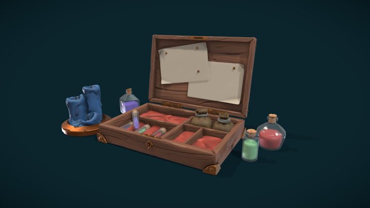 DS - Crate of potions 3D Model