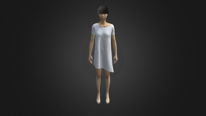 Ripped Fabric and Woman 3D Model