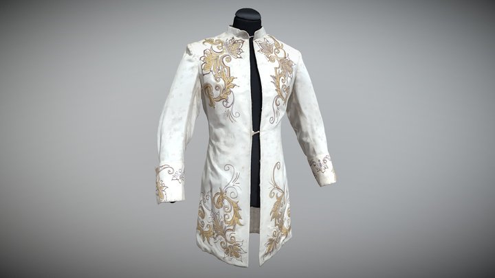 Ballet costume, white coat LOW RES 3D Model