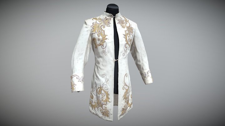 Ballet costume, white coat LOW RES 3D Model