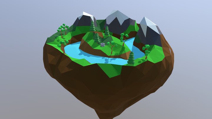 Low Poly World 3D Model