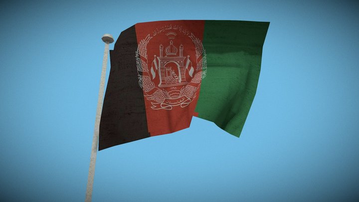 Afghanistan flag 3D Model