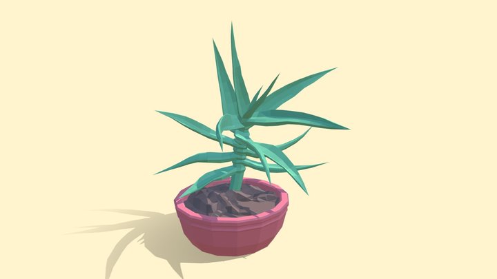 Low-Poly Aloe Plant 3D Model