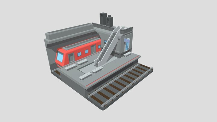 DAE Simple Scene - Subway 3D Model