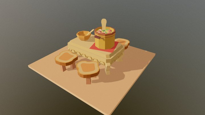 Dining in a tavern 3D Model