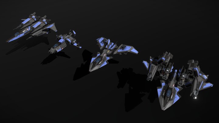 USSN Modular Fighter Kit 3D Model