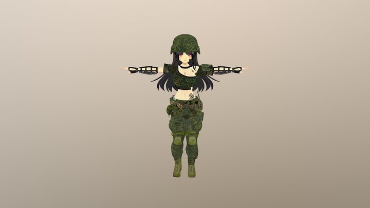 Аниме солдат для VRCHAT – Free 3D Model STL