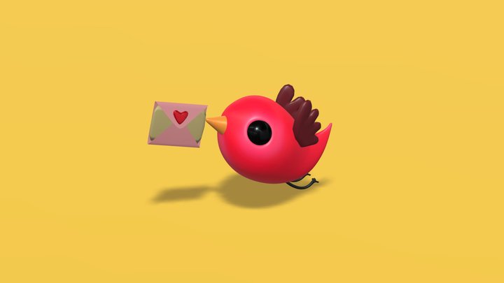 BIRD WITH LETTER 3D Model