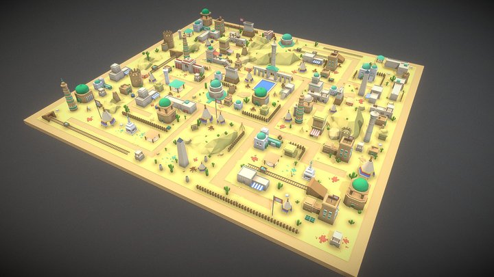Desert Town 3D Model