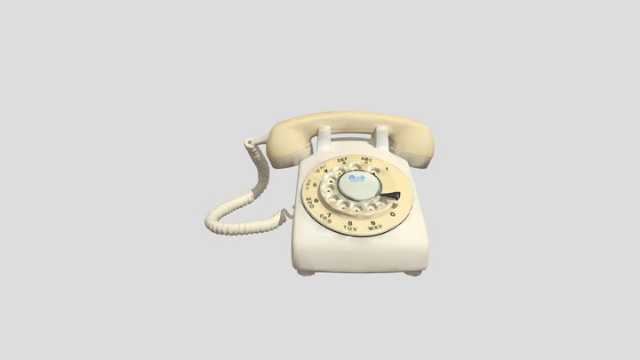 1970_beige_rotary_phone_obj – Gratis 3D-model STL