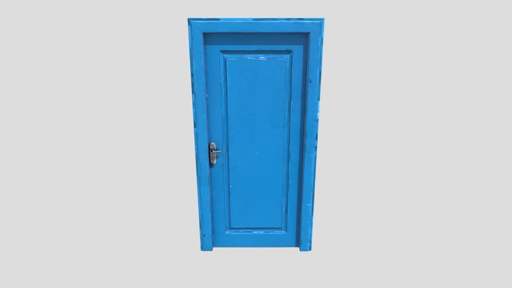 Crier uma porta azul 3D Model