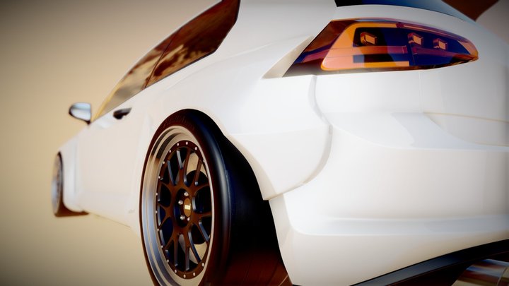 Golf GTI 2014 (Rocket Bunny Kit Edition) 3D Model