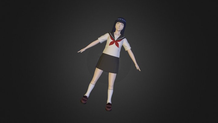Hinata (Schoolgirl) 3D Model