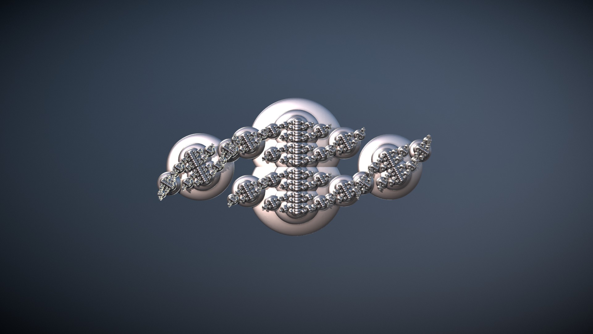 3D model Propagation - This is a 3D model of the Propagation. The 3D model is about a silver and gold ring.