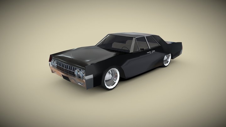 Lincoln Continental 1962 - lowpoly free model 3D Model