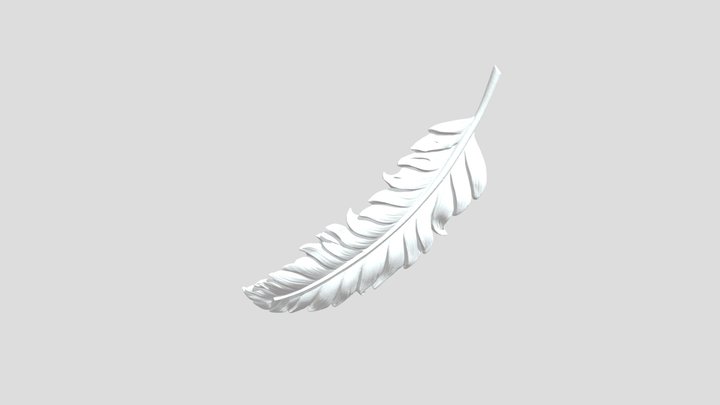 Golden Feather Ornament 3D Model