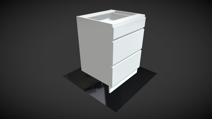 600 Lower Cabinet 3 Drawers 3D Model