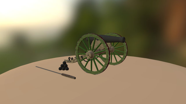 Civil War Cannon 3D Model